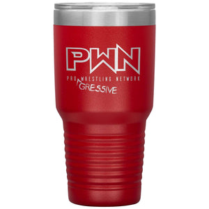 All Nerds Here PWN Progressive Logo 30oz Vacuum Tumbler - Red - All Nerds Here
