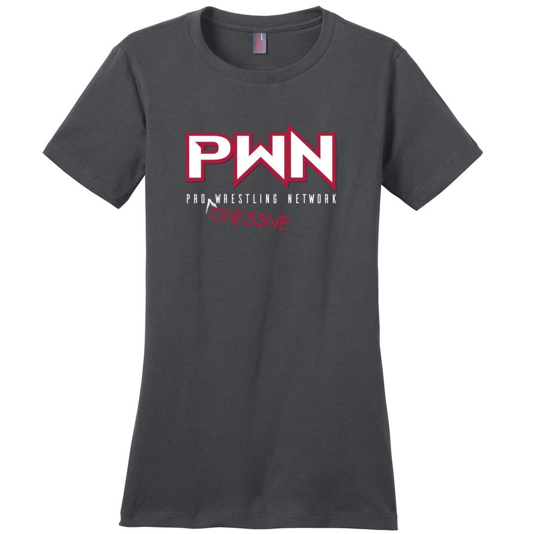 All Nerds Here PWN Progressive Logo TS Womens Premium Tee - Charcoal / XS