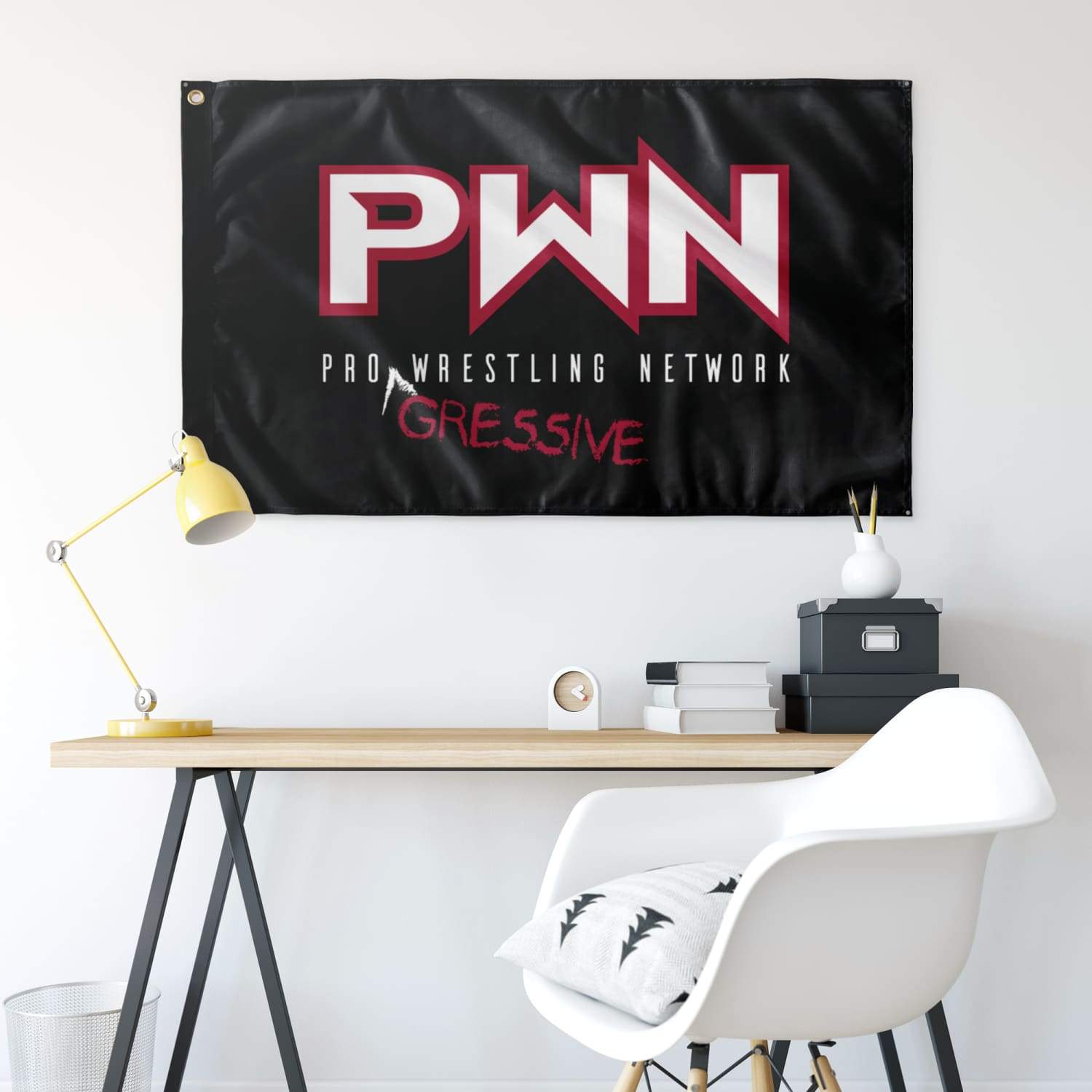 All Nerds Here PWN Progressive Logo Wall Flag - Wall Flag - 36x60 - All Nerds Here