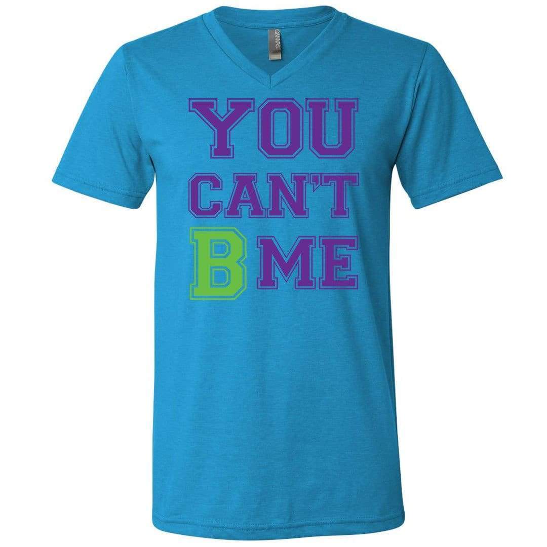 All Nerds Here You Can’t B Me Unisex Premium V-Neck Tee - Neon Blue / S