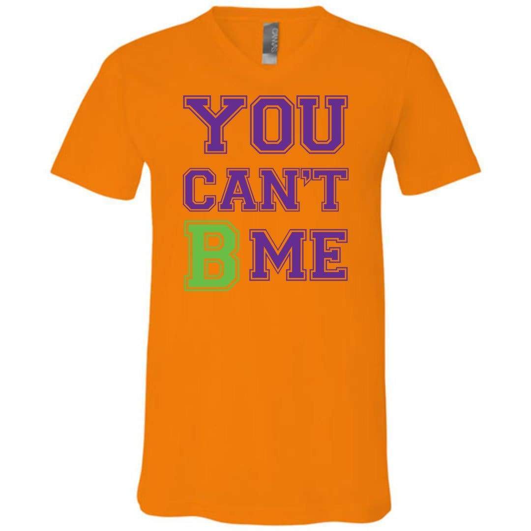 All Nerds Here You Can’t B Me Unisex Premium V-Neck Tee - Orange / S
