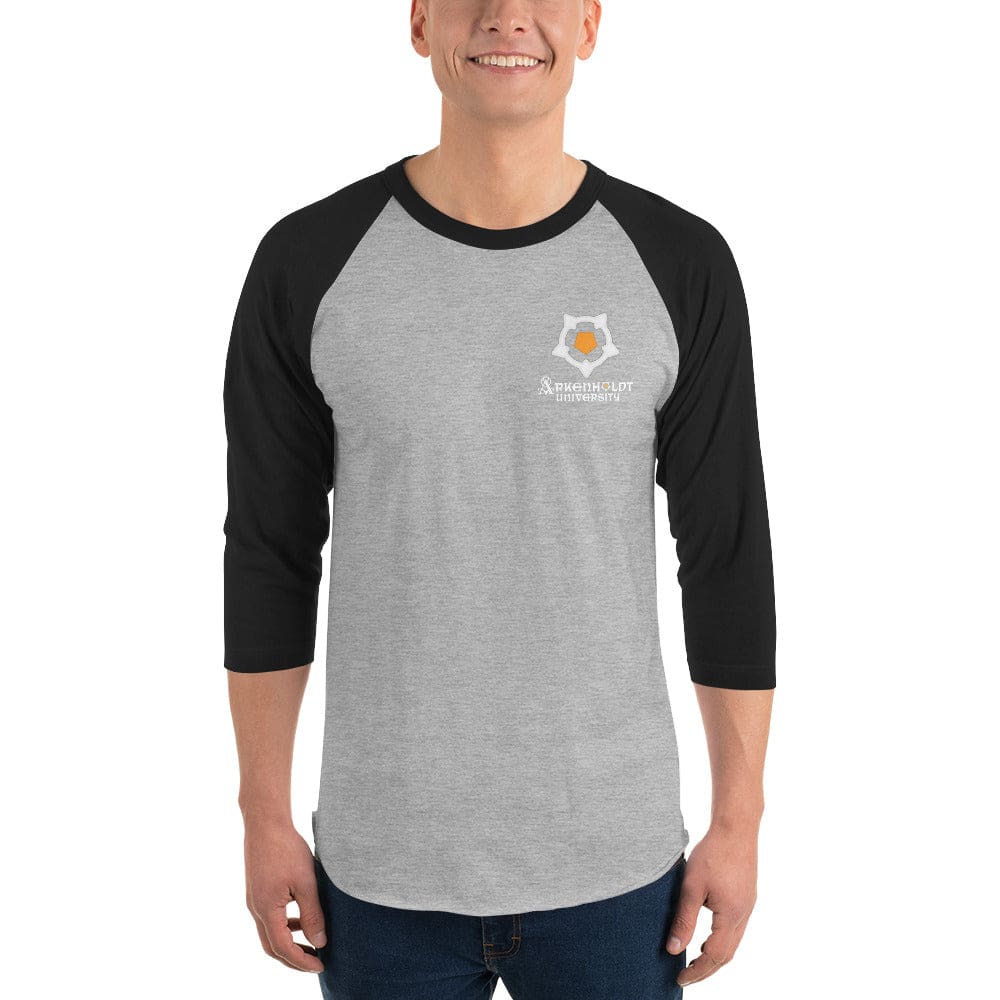 Arkenholdt Arkenstar Unisex Premium 3/4 Sleeve Raglan - Heather Grey/Black / XS