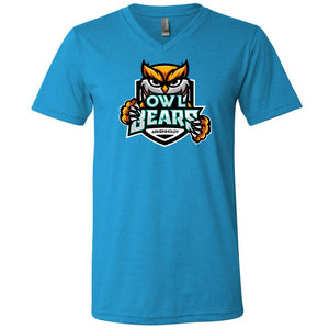 Arkenholdt Owlbears Team Logo Unisex Premium V-Neck Tee - Neon Blue / S
