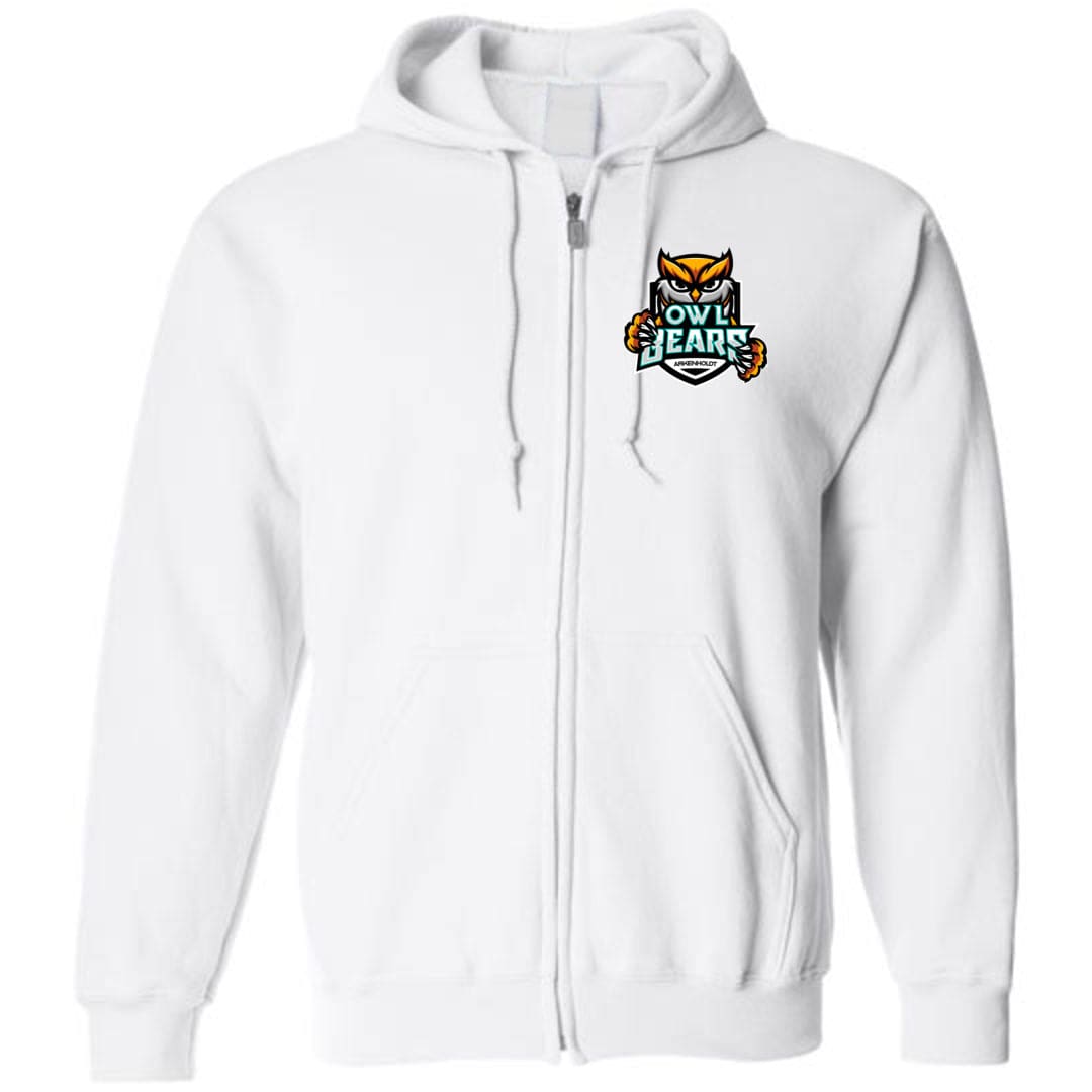 Arkenholdt Owlbears Team Logo Unisex Zip Hoodie - White / S