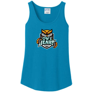Arkenholdt Owlbears Team Logo Womens Core Cotton Tank - Neon Blue / XS