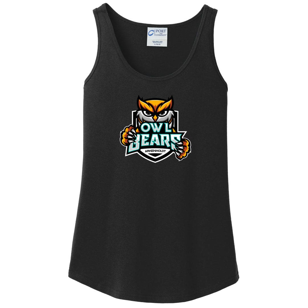 Arkenholdt Owlbears Team Logo Womens Core Cotton Tank - Jet Black / XS