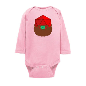 Baby Beard20 Unisex Baby Fine Jersey Longsleeve Bodysuit - Pink / NB