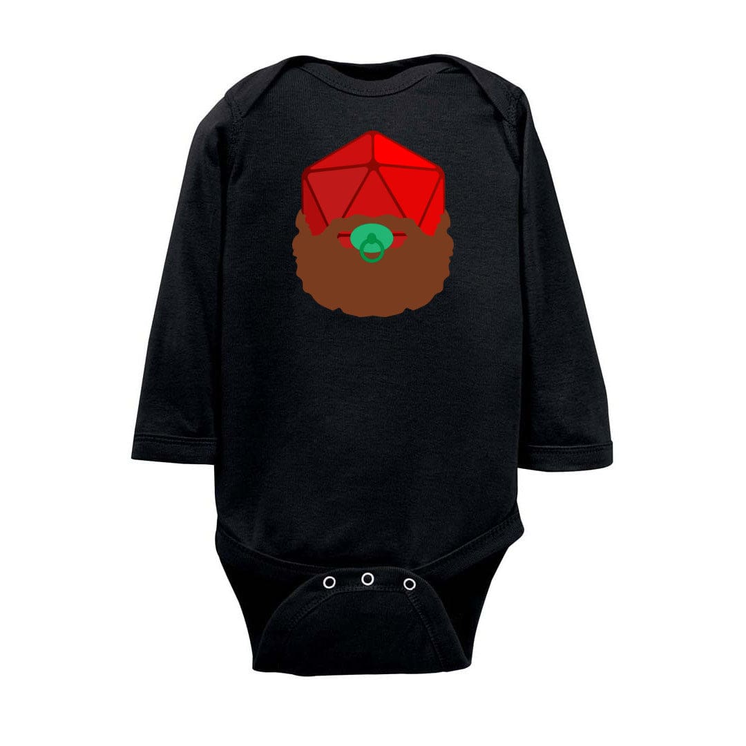 Baby Beard20 Unisex Baby Fine Jersey Longsleeve Bodysuit - Black / NB