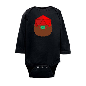 Baby Beard20 Unisex Baby Fine Jersey Longsleeve Bodysuit - Black / NB