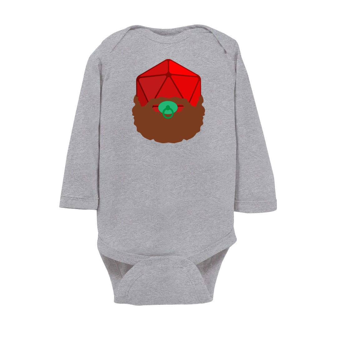 Baby Beard20 Unisex Baby Fine Jersey Longsleeve Bodysuit - Heather / NB
