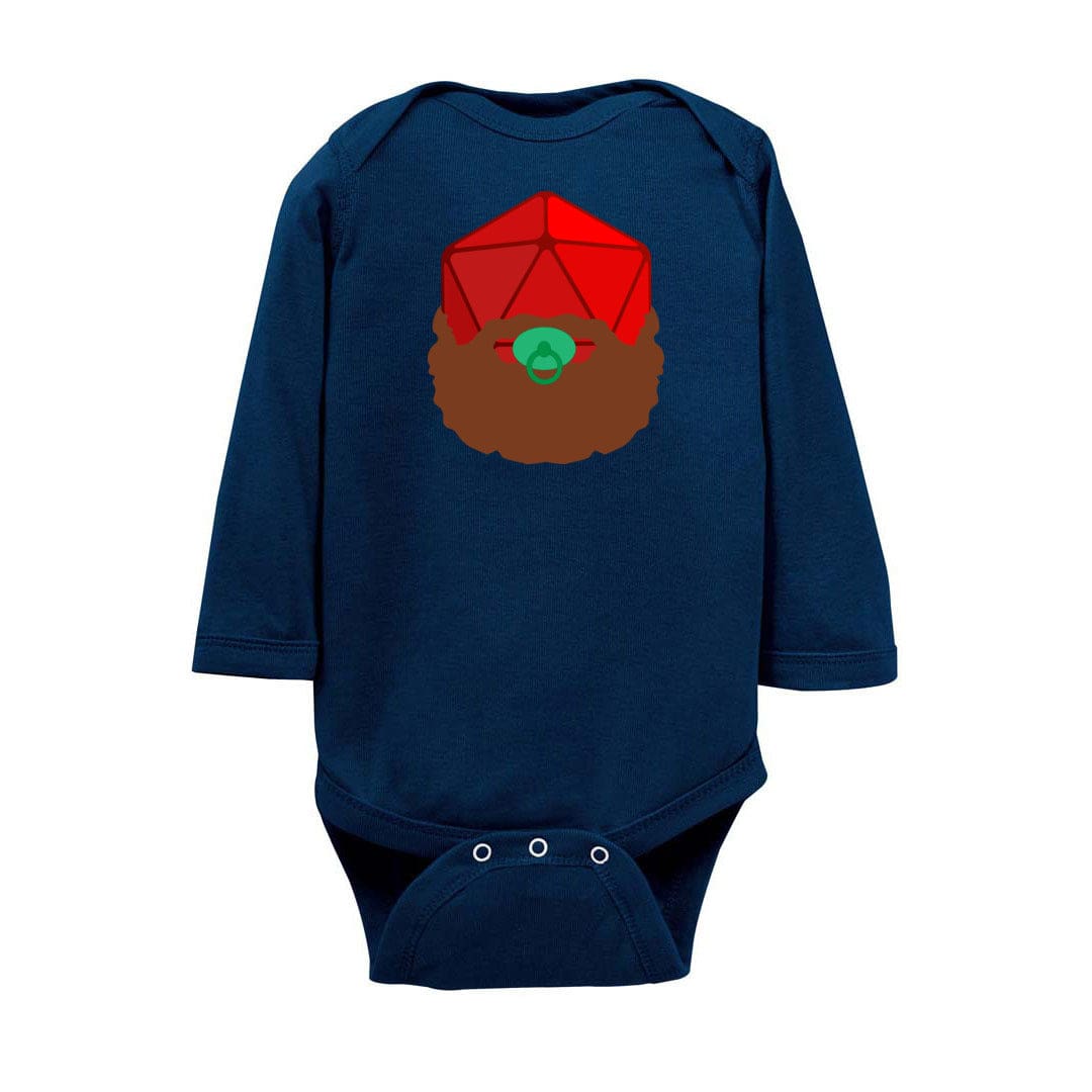 Baby Beard20 Unisex Baby Fine Jersey Longsleeve Bodysuit - Navy / NB