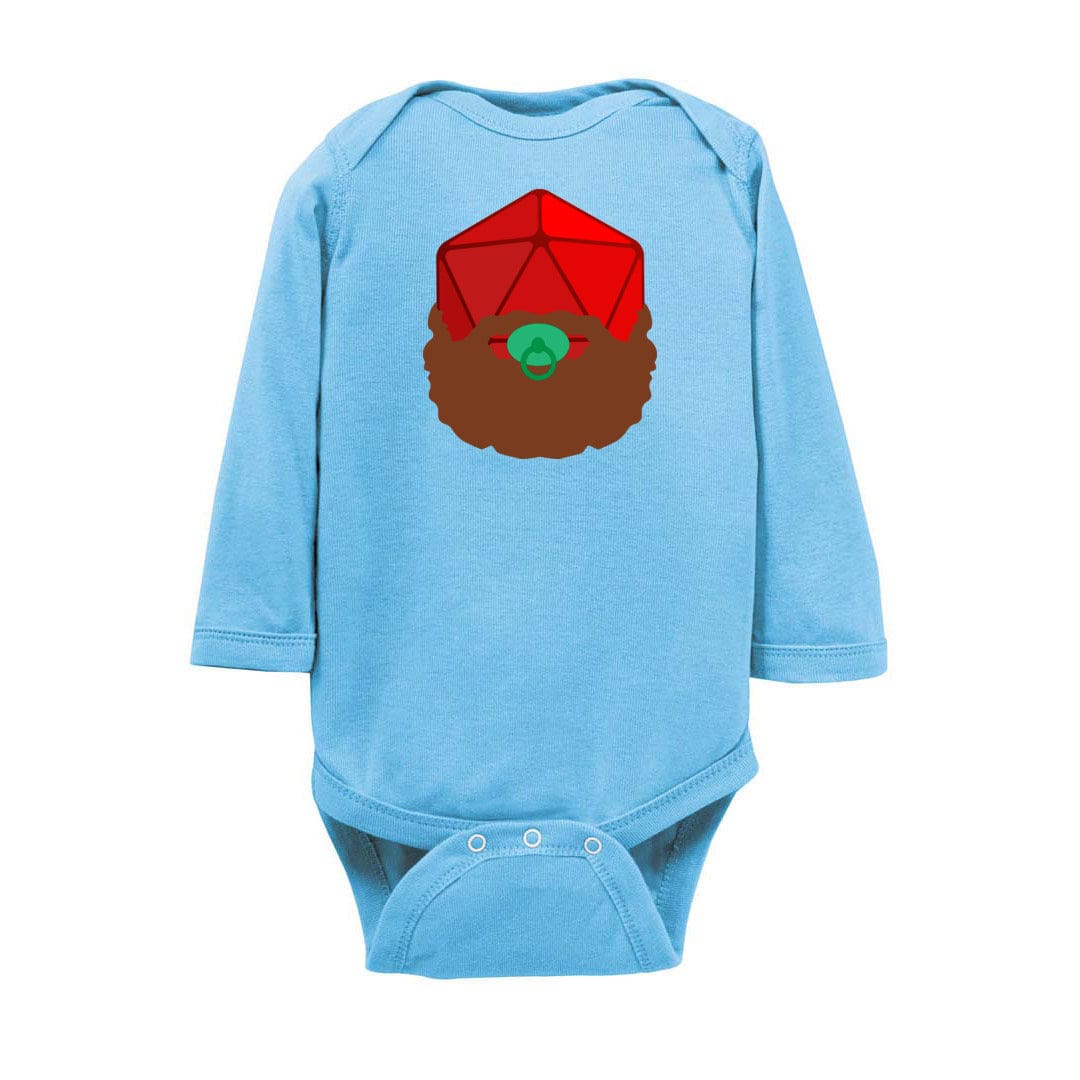 Baby Beard20 Unisex Baby Fine Jersey Longsleeve Bodysuit - Light Blue / NB