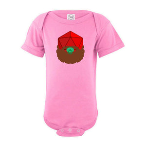 Baby Beard20 Unisex Baby Fine Jersey Onesie Bodysuit - Pink / NB