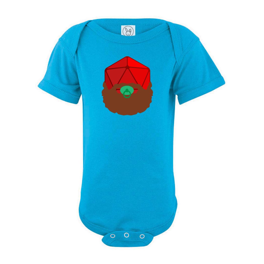 Baby Beard20 Unisex Baby Fine Jersey Onesie Bodysuit - Turquoise / NB