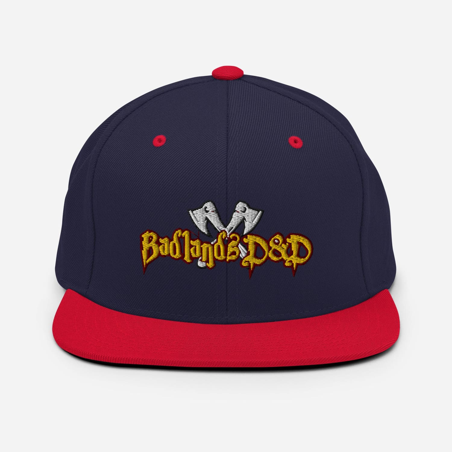 Badlands D&D Logo Classic Snapback Cap - Navy/ Red