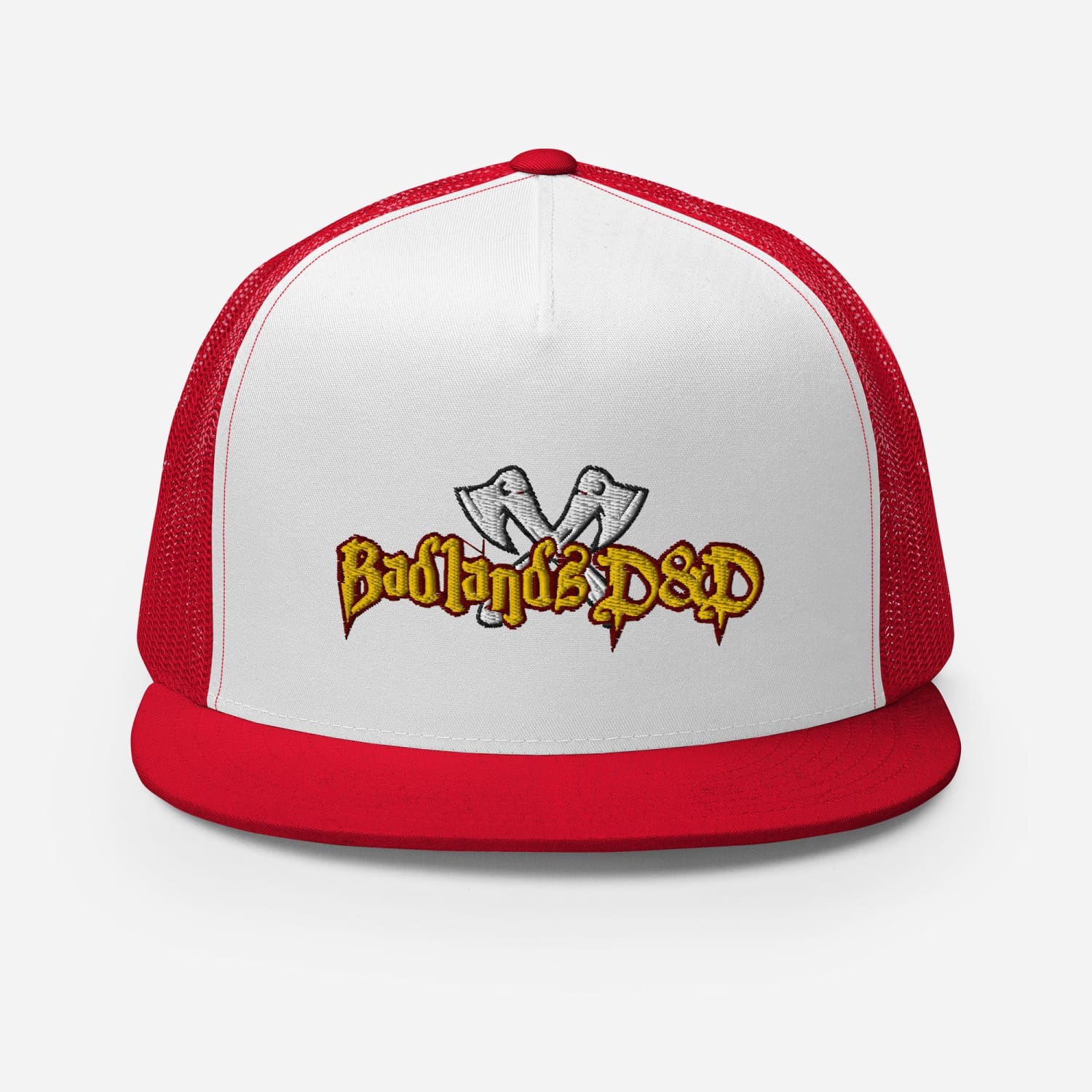 Badlands D&D Logo Classic Trucker Cap - Red/ White/ Red