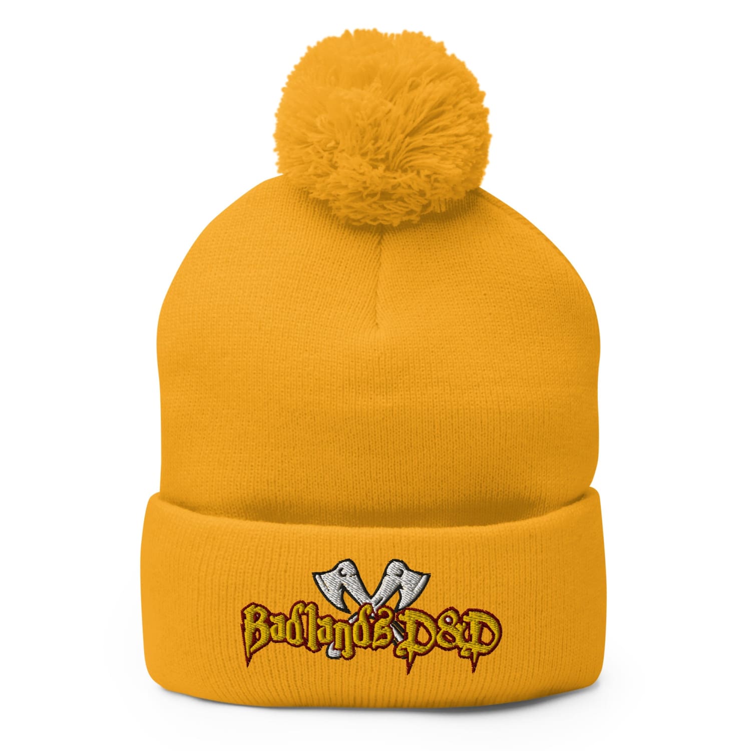 Badlands D&D Logo Pom-Pom Knit Beanie / Tuque - Gold