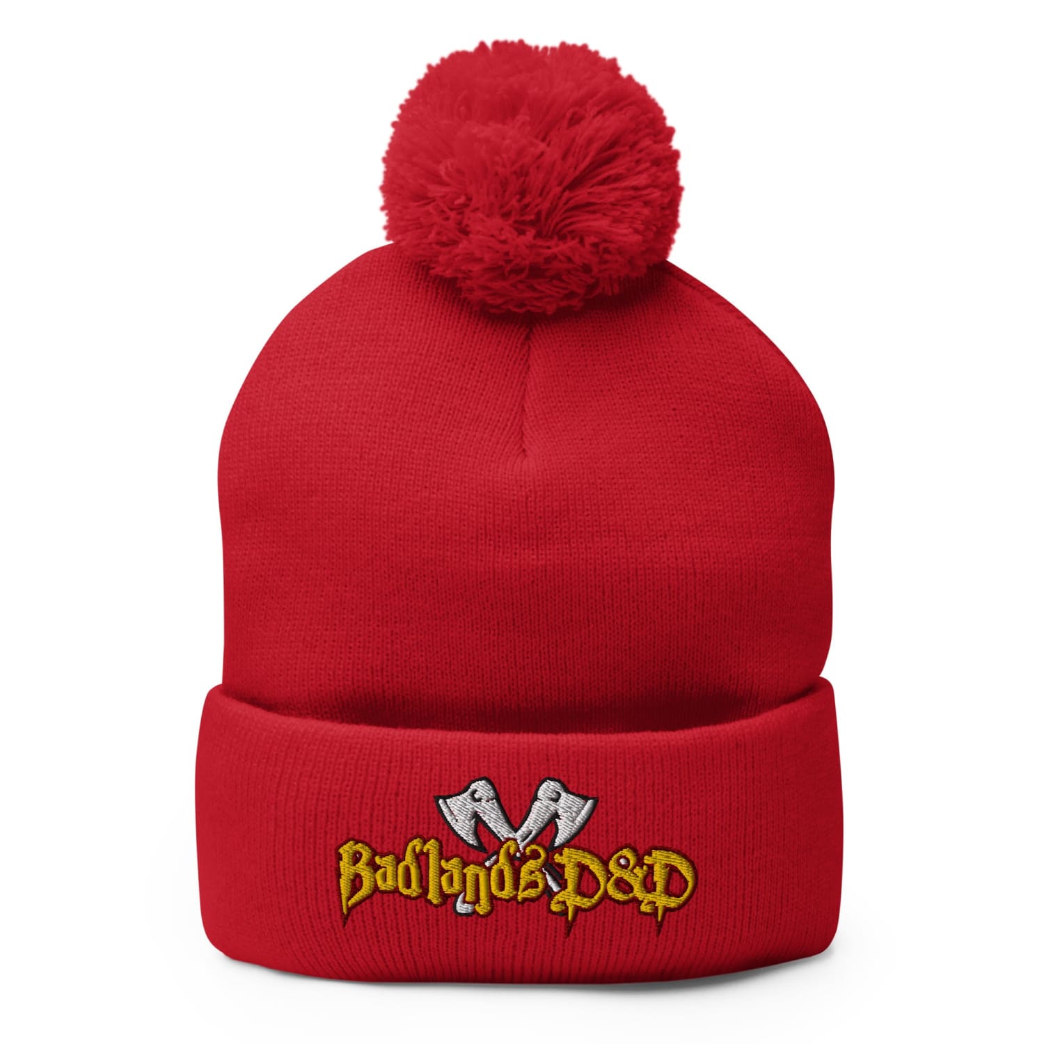 Badlands D&D Logo Pom-Pom Knit Beanie / Tuque - Red