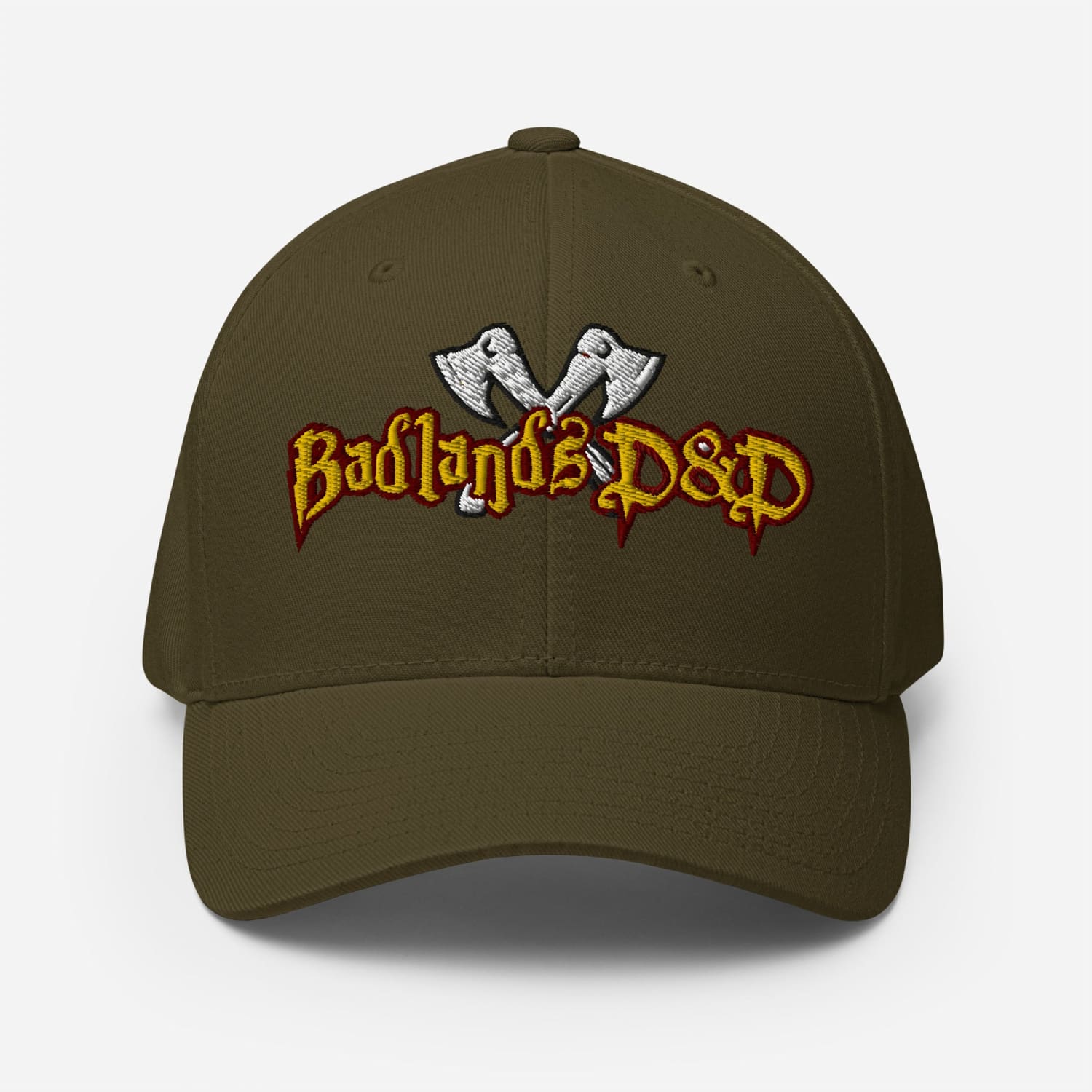 Badlands D&D Logo Structured Twill Flexfit Cap - Olive / S/M