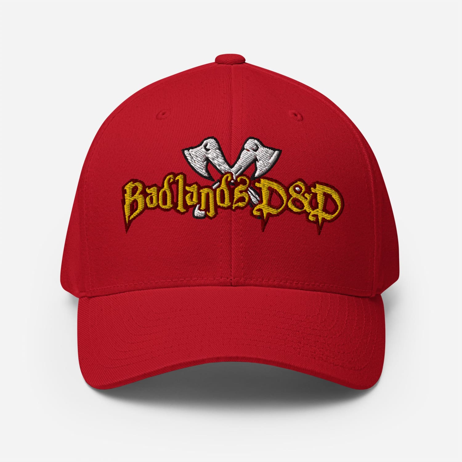 Badlands D&D Logo Structured Twill Flexfit Cap - Red / S/M