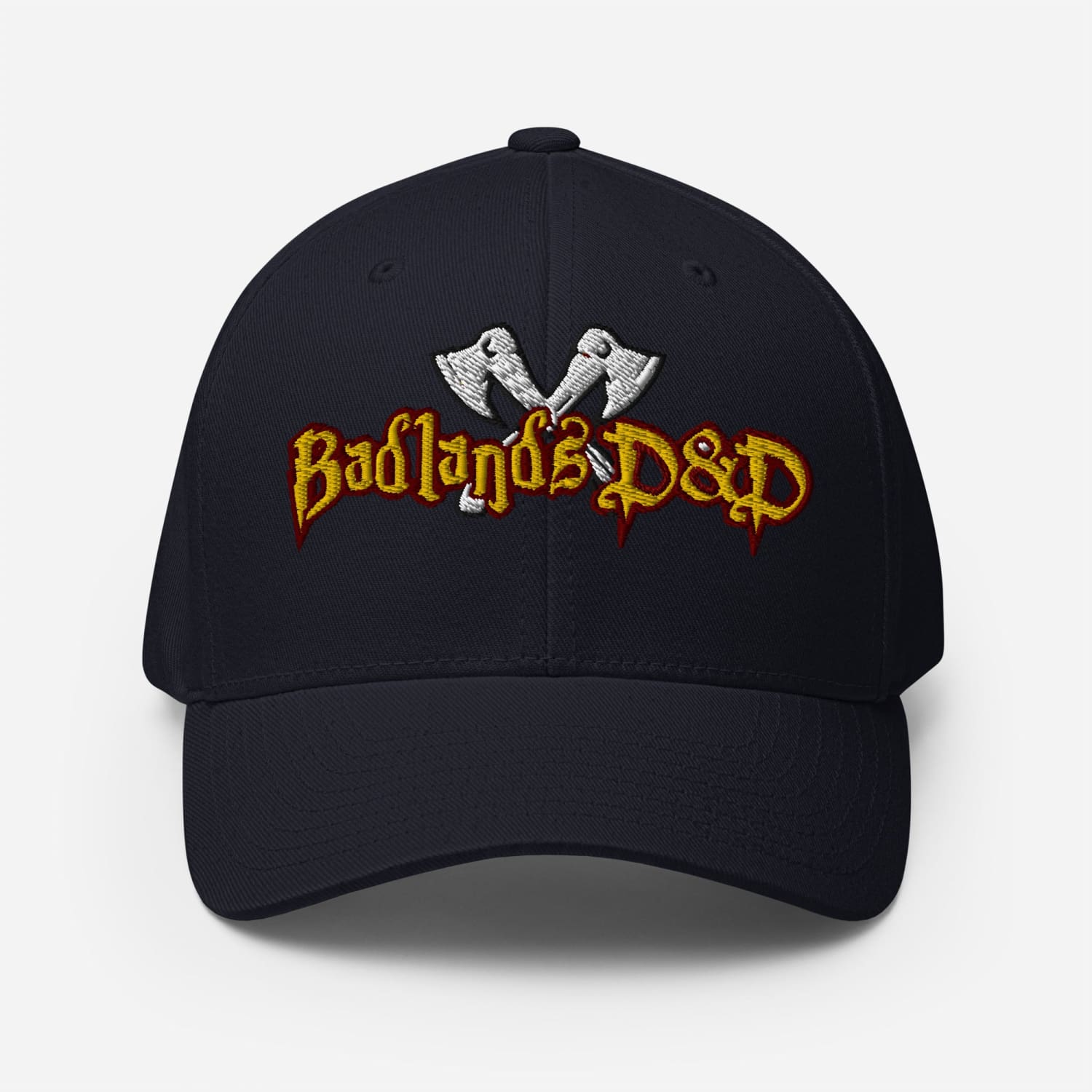 Badlands D&D Logo Structured Twill Flexfit Cap - Dark Navy / S/M