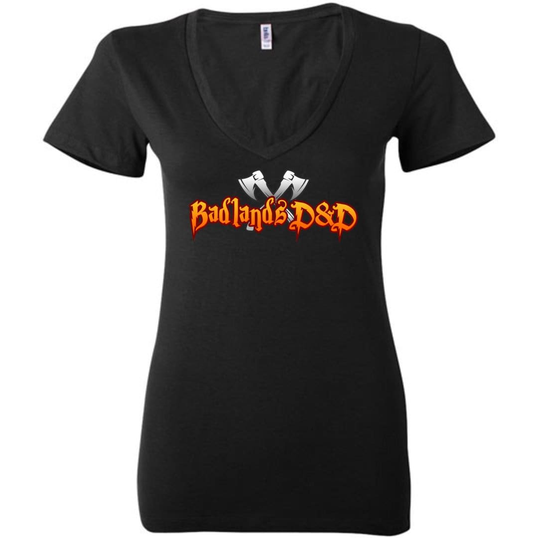 Badlands D&D Womens Premium Deep V-Neck Tee - Black / S