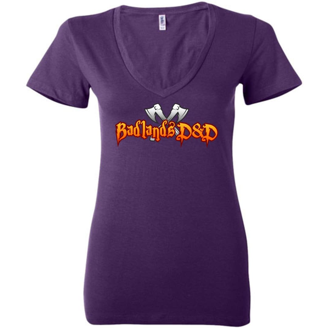 Badlands D&D Womens Premium Deep V-Neck Tee - Team Purple / S