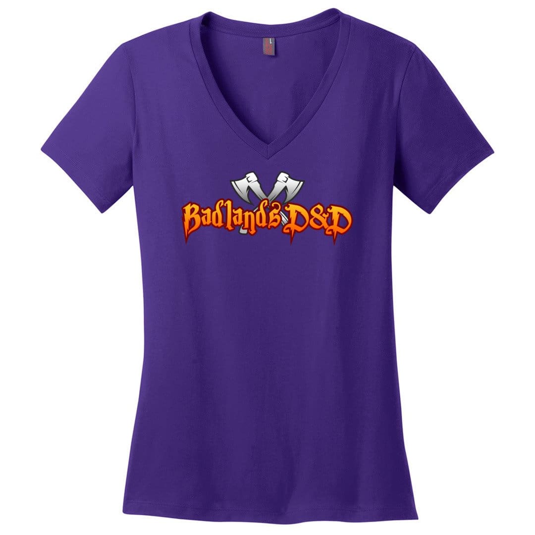 Badlands D&D Womens Premium V-Neck Tee - Purple / XS