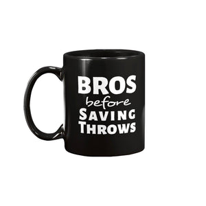 Bros Before Saving Throws 15oz Coffee Mug - Black / 15OZ - SoMattyGameZ