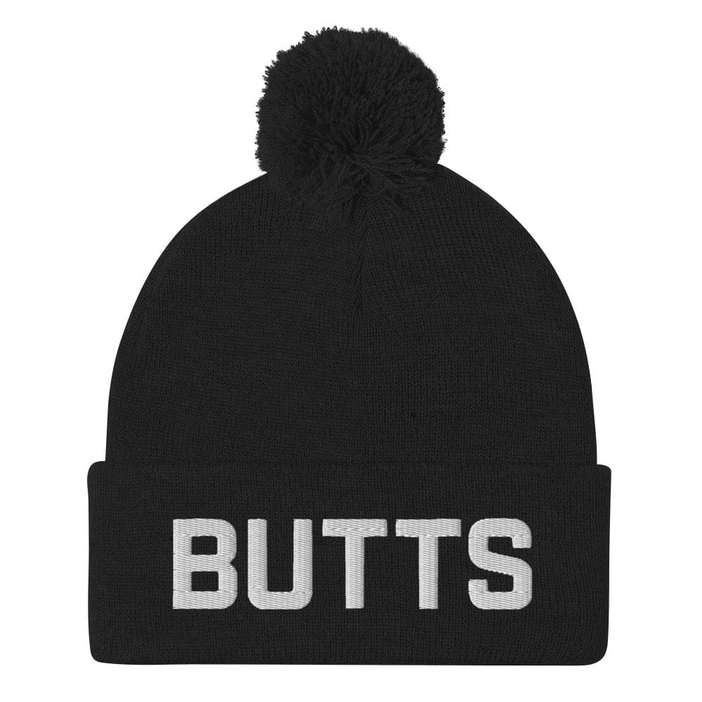 Butts Pom-Pom Beanie / Toque - Black