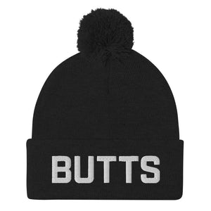 Butts Pom-Pom Beanie / Toque - Black