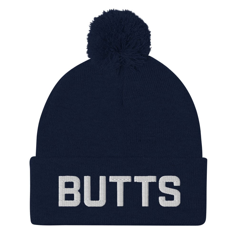 Butts Pom-Pom Beanie / Toque - Navy