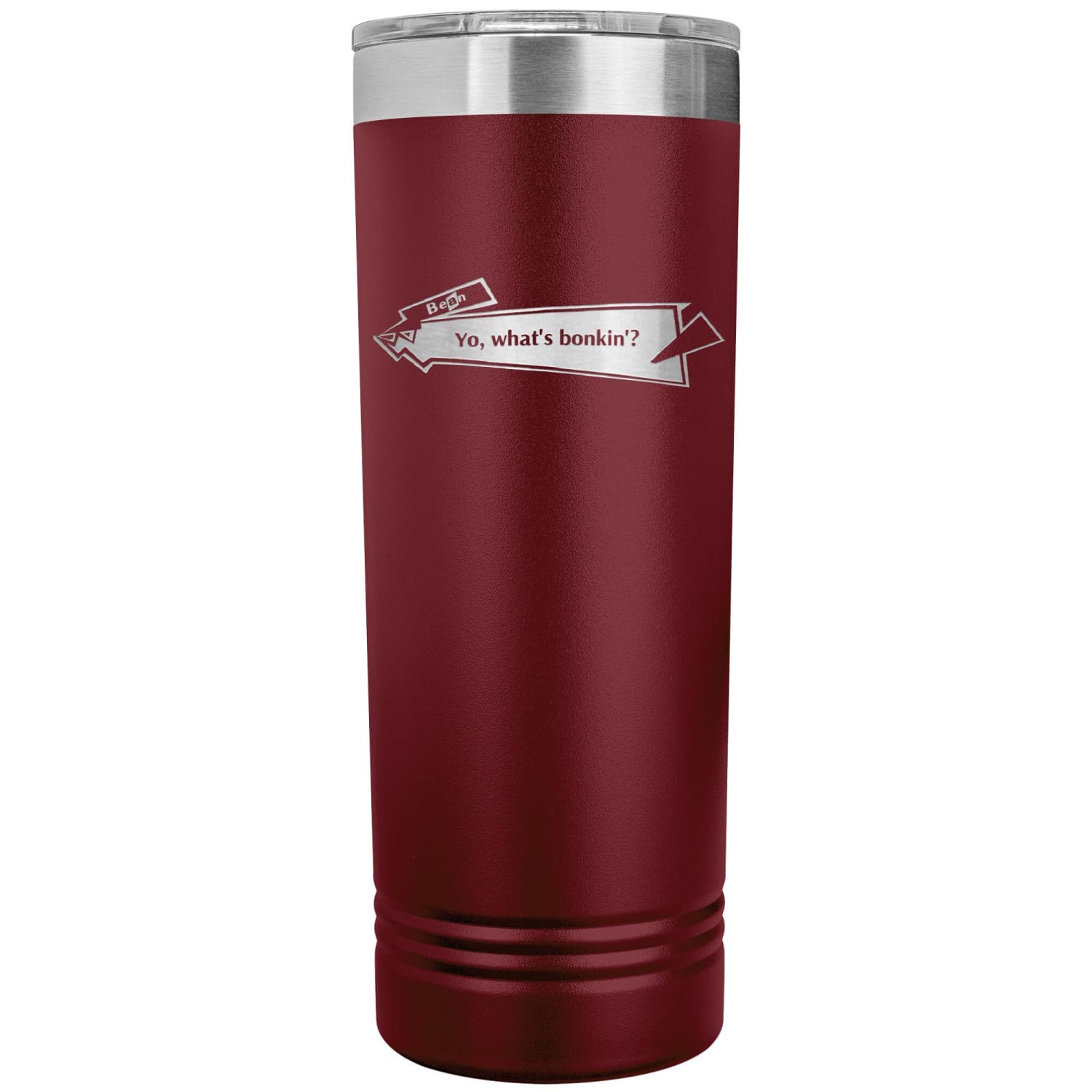 Capster Cafe - Bonkin’ 22oz Skinny Tumbler - Maroon - Drinkware