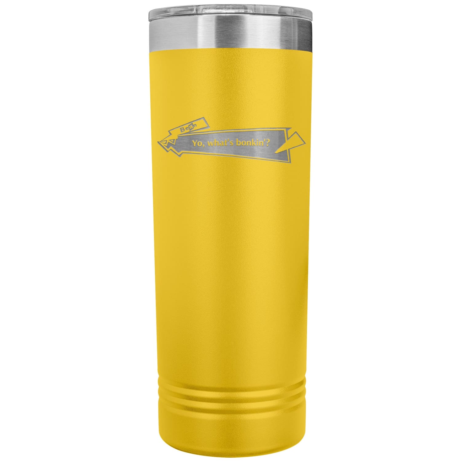 Capster Cafe - Bonkin’ 22oz Skinny Tumbler - Yellow - Drinkware