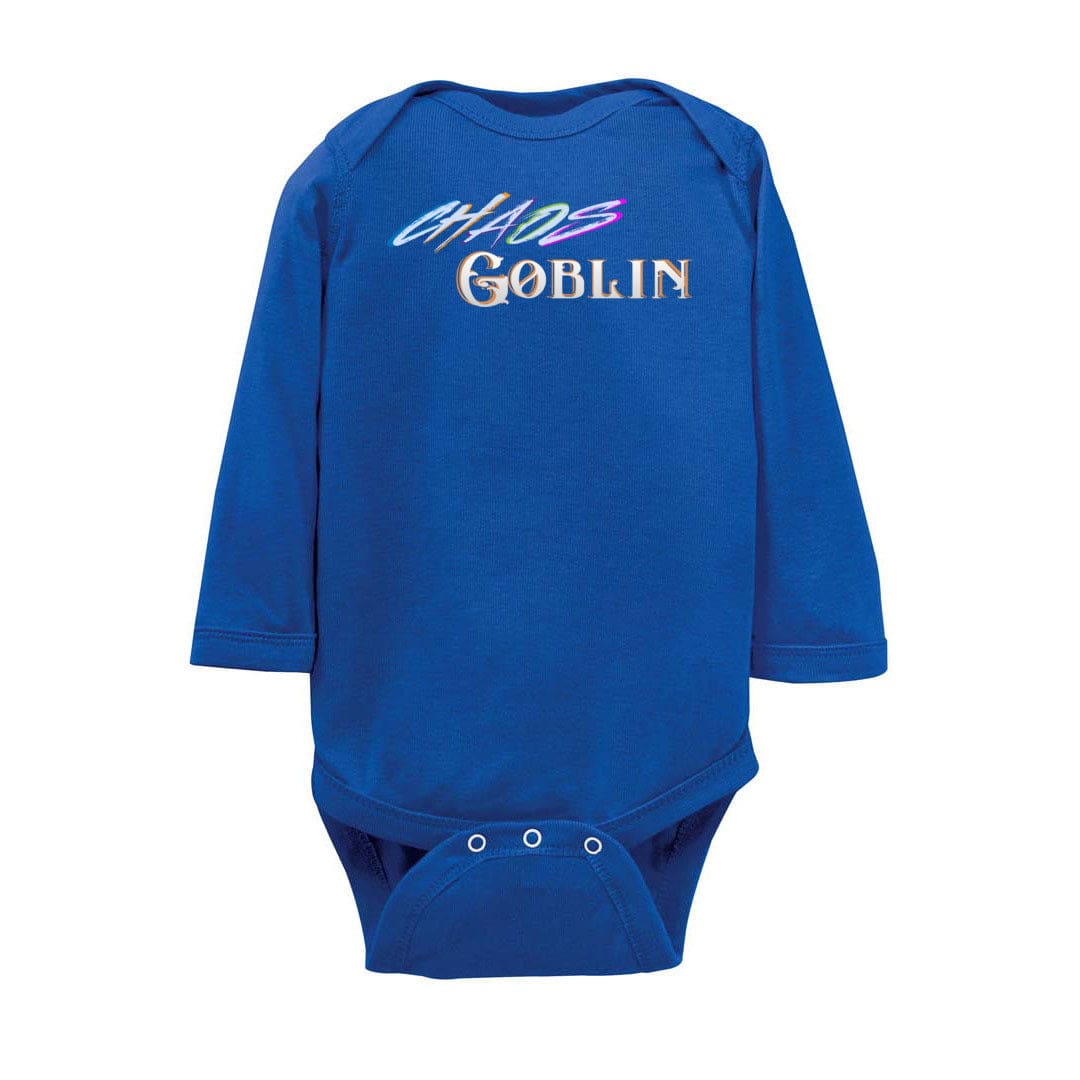 Chaos Goblin Unisex Baby Fine Jersey Longsleeve Bodysuit - Royal / NB