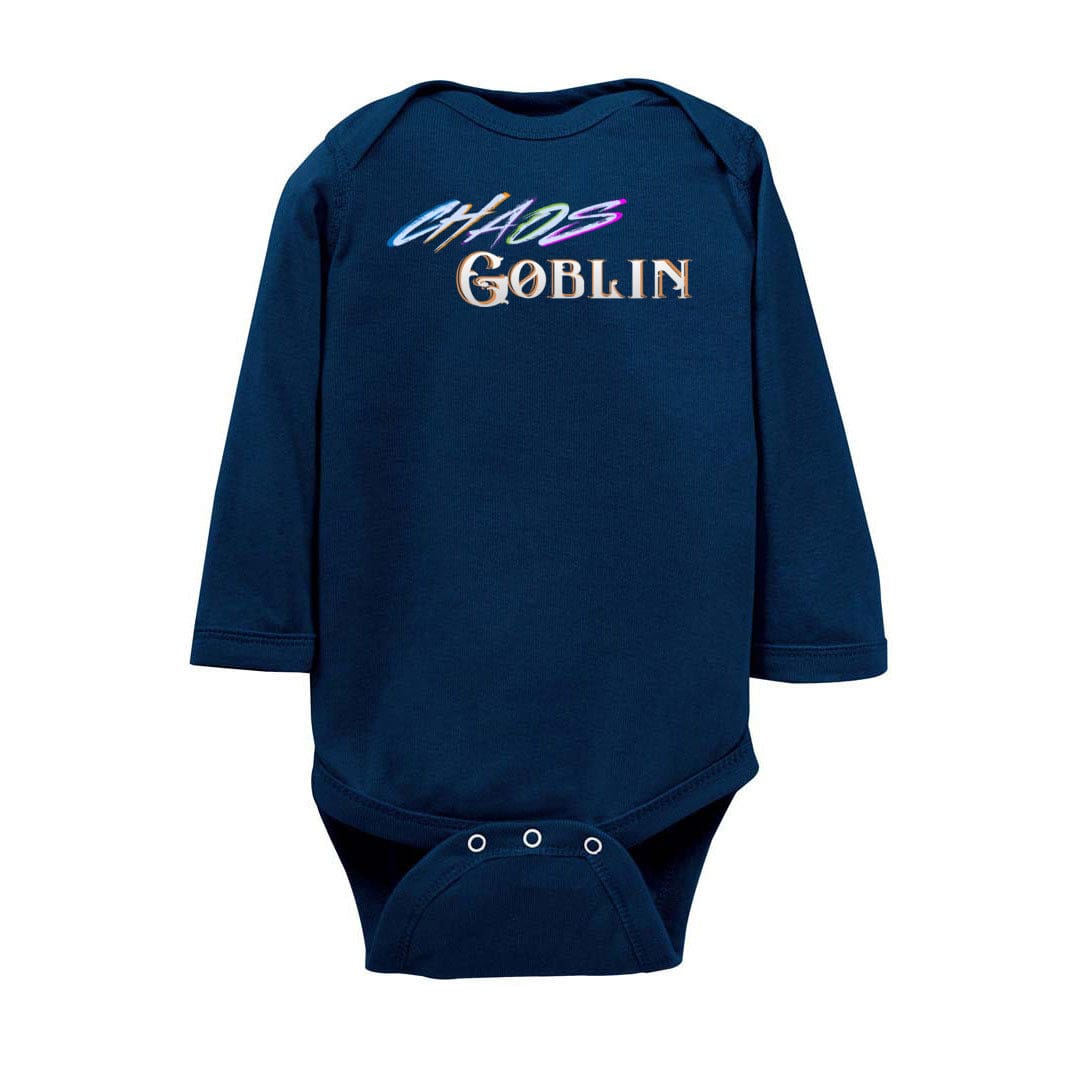 Chaos Goblin Unisex Baby Fine Jersey Longsleeve Bodysuit - Navy / NB