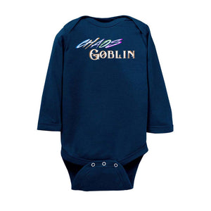 Chaos Goblin Unisex Baby Fine Jersey Longsleeve Bodysuit - Navy / NB