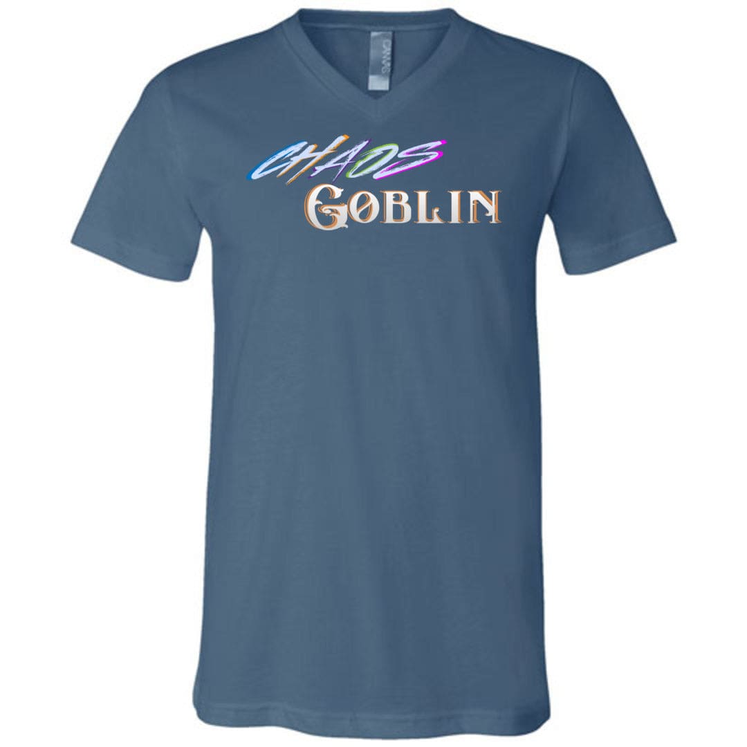 Chaos Goblin Unisex Premium V-Neck Tee - Steel Blue / S