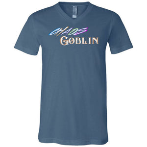Chaos Goblin Unisex Premium V-Neck Tee - Steel Blue / S