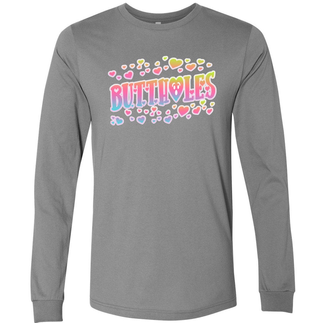 Chatty Fam Buttholes & Hearts Unisex Premium Long Sleeve Tee - Storm / S