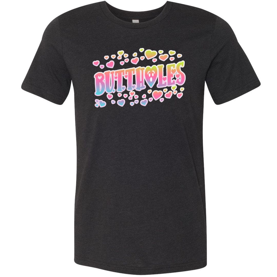 Chatty Fam Buttholes & Hearts Unisex Premium Tee - Black Heather / XS