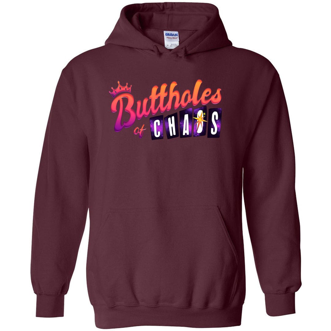 Chatty Fam Buttholes of Chaos TS Unisex Pullover Hoodie - Maroon / S