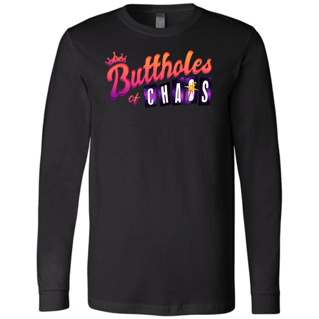 Chatty Fam Buttholes of Chaos Unisex Premium Long Sleeve Tee - Black / XS