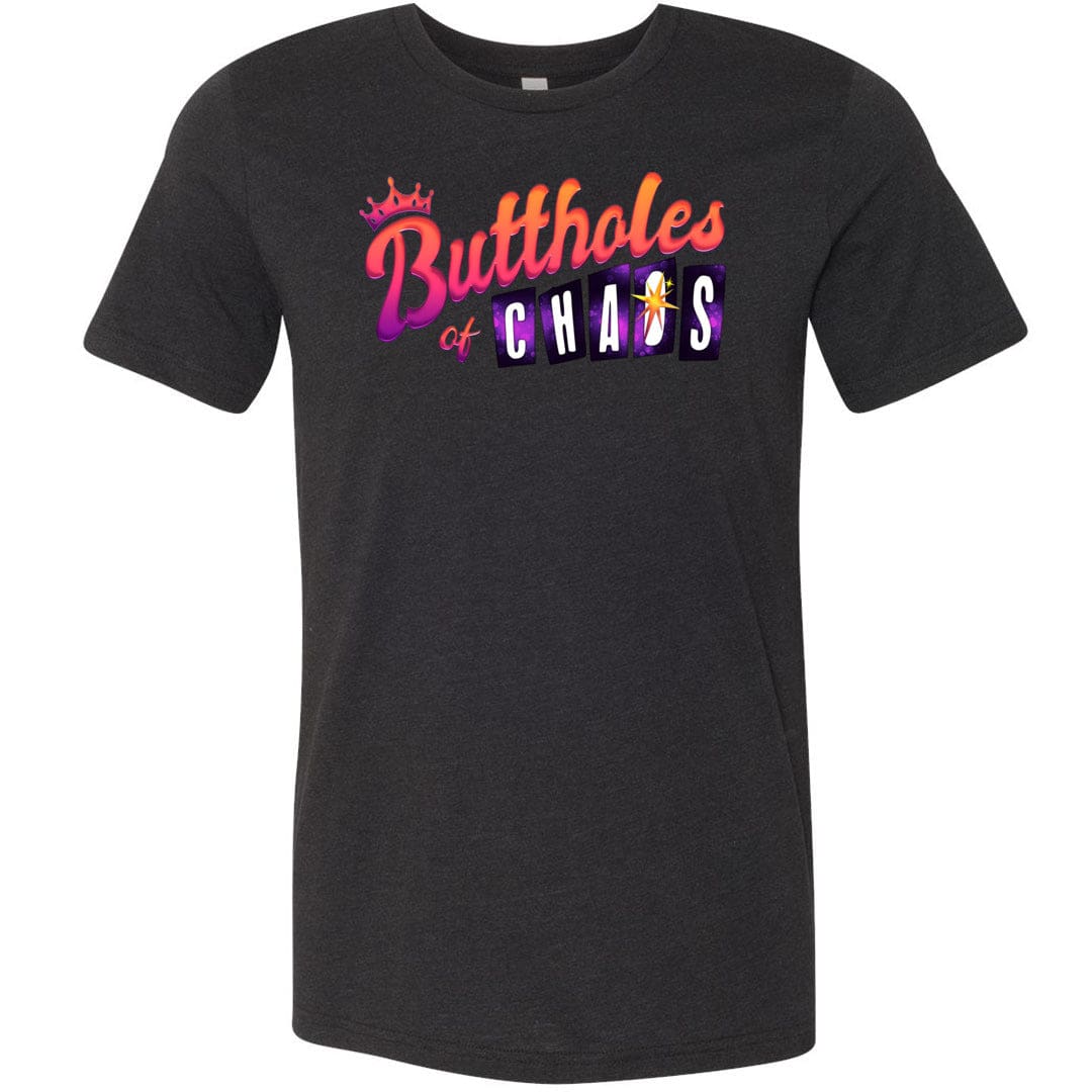 Chatty Fam Buttholes of Chaos Unisex Premium Tee - Black Heather / XS