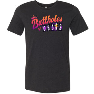 Chatty Fam Buttholes of Chaos Unisex Premium Tee - Black Heather / XS