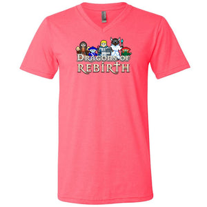 Chatty Fam Dragons of Rebirth 2.0 Unisex Premium V-Neck Tee - Neon Pink / S - Chatty Fam