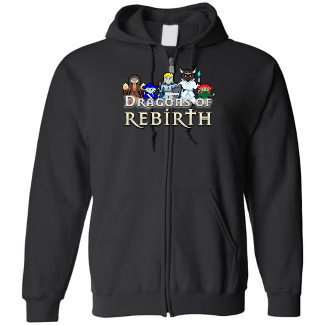 Chatty Fam Dragons of Rebirth 2.0 Unisex Zip Hoodie - Black / S - Chatty Fam