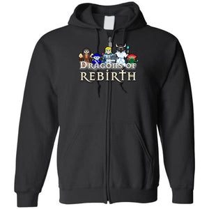 Chatty Fam Dragons of Rebirth 2.0 Unisex Zip Hoodie - Black / S - Chatty Fam