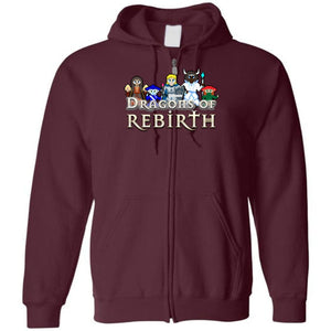 Chatty Fam Dragons of Rebirth 2.0 Unisex Zip Hoodie - Maroon / S - Chatty Fam