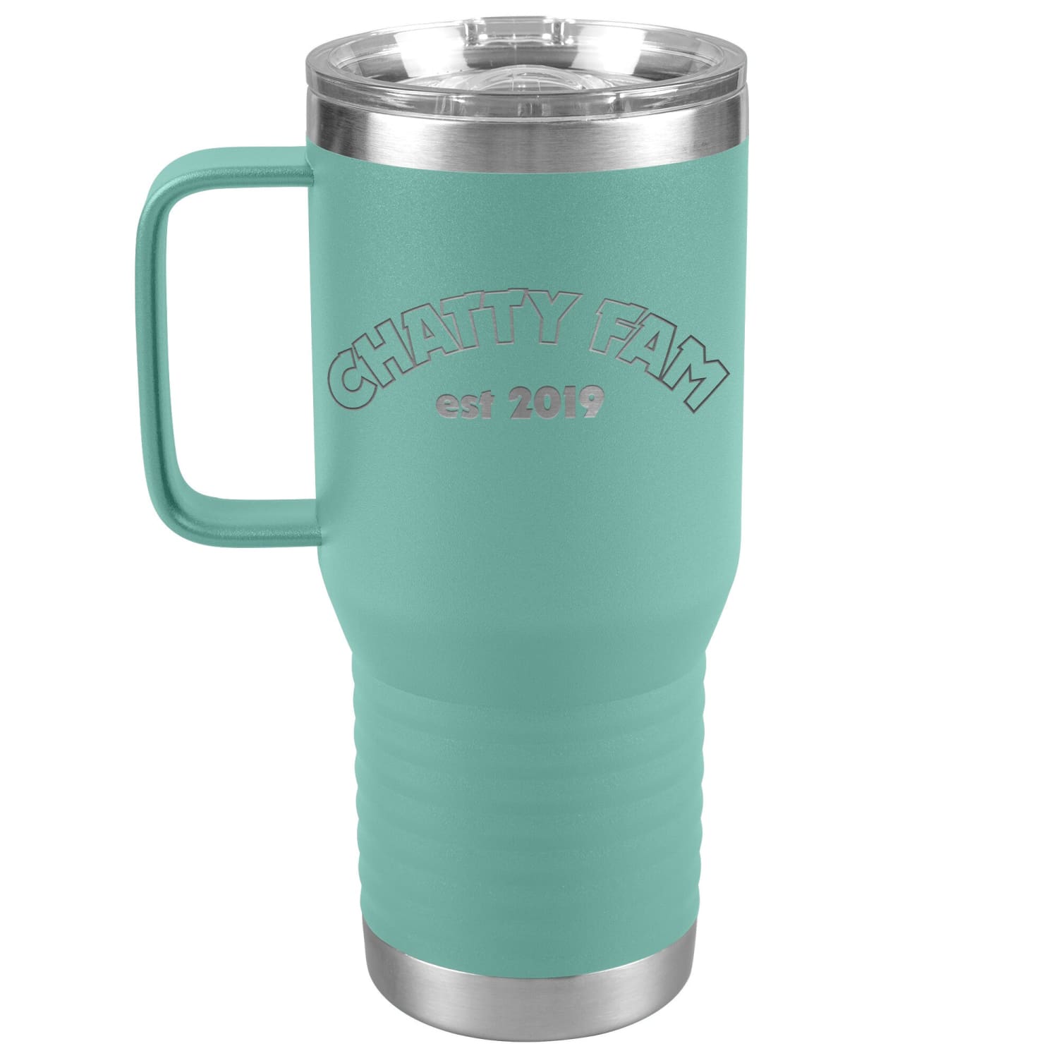 Chatty Fam Est 2019 20oz Travel Tumbler - Teal - Tumblers